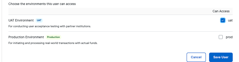 Chose the environment